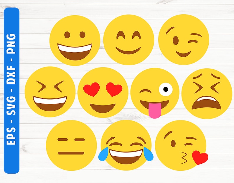 Download Emoji SVG Emoji clipart Emoji cricut Emoji cut file | Etsy