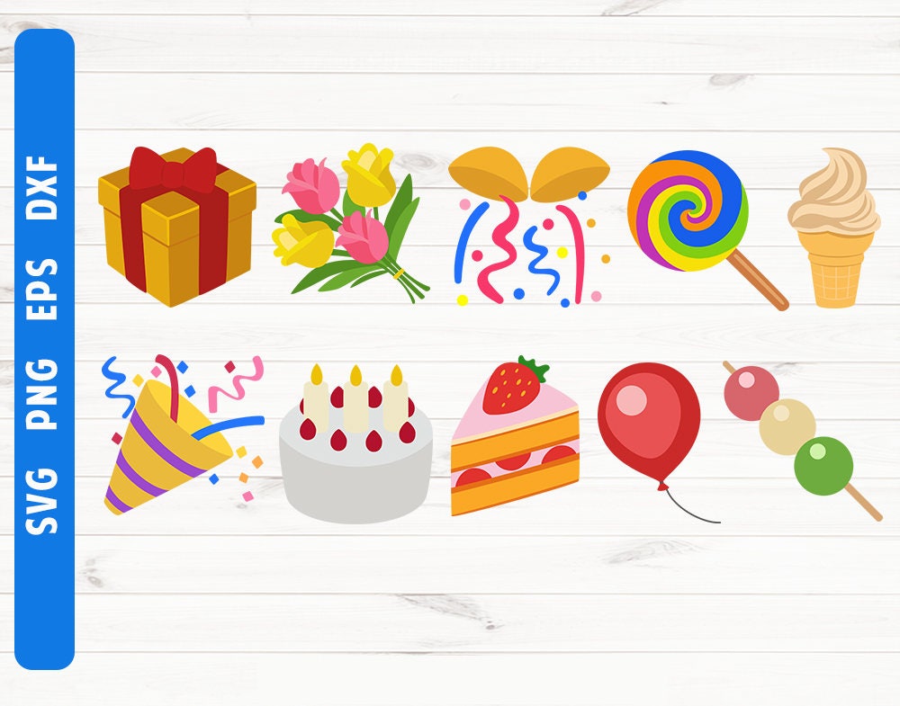 Download Birthday emoji SVG Birthday emoji cut file Digital file ...