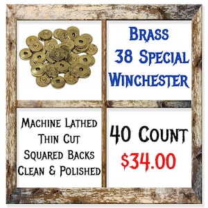 Forty (40) Pack Of Brass Winchester 38 Spl. Machine Sliced, Squared And Polished To Give You A Ready To Use Product For DIY Ammo Jewelry!