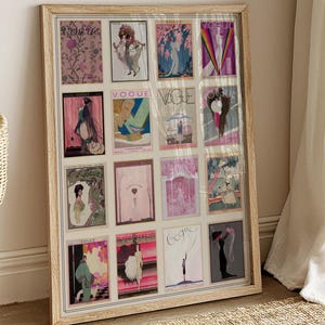Pink Theme Vintage Vogue Magazine Cover Art Collage:1900s-1920s Art Deco Canvas or Print bild 1
