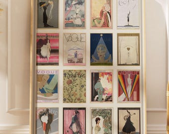 Vintage Vogue Magazine Cover Art Collage:1900s-1920s Art Deco Canvas or Print