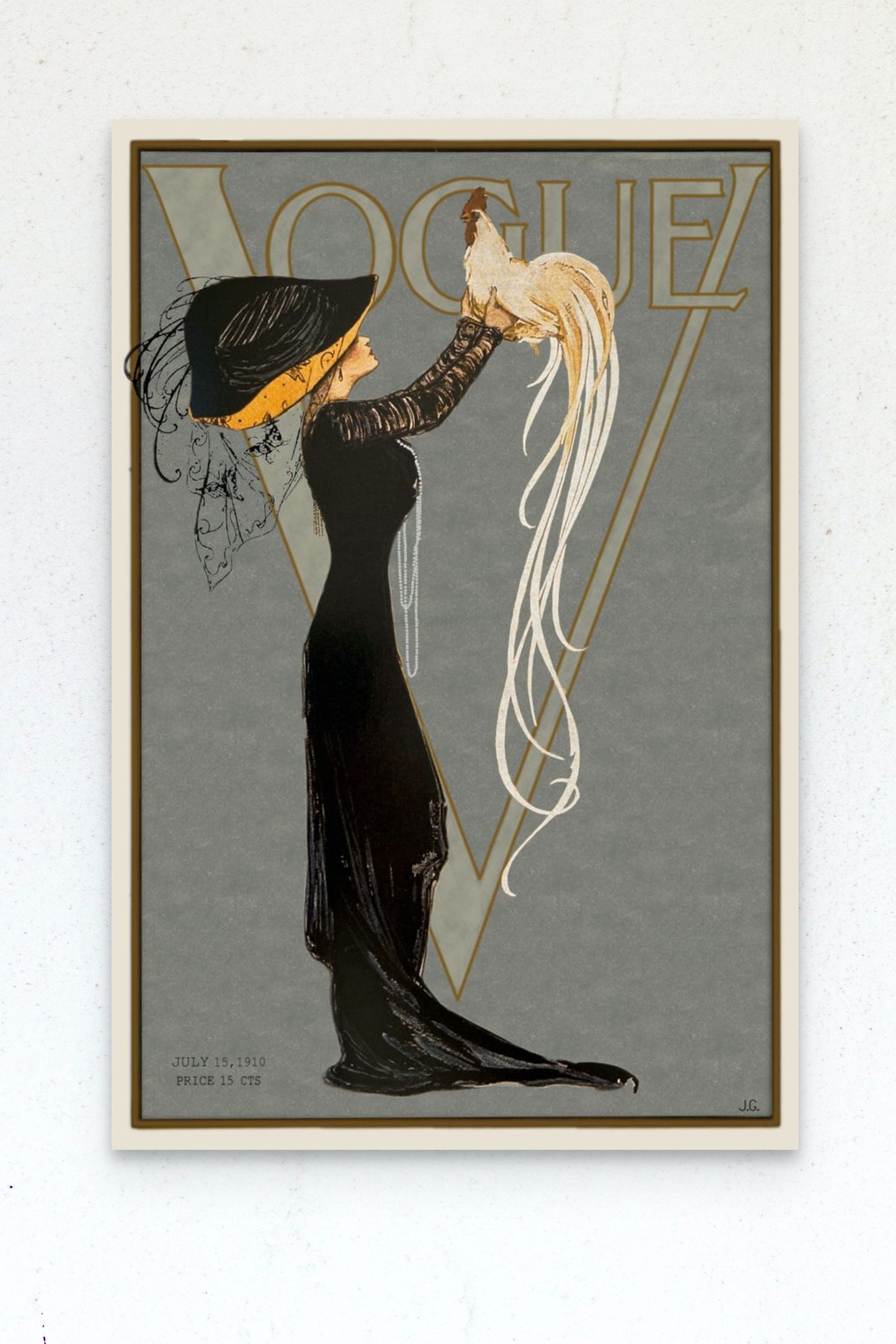 Vogue Vintage Magazine Cover, 1900s Fashion Canvas Art, Wall Art Prints ...