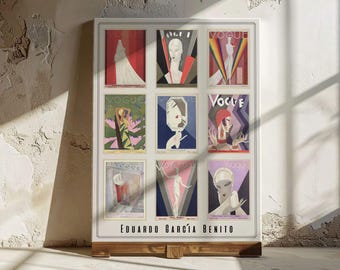 1920s Vogue Magazine Collage by Eduardo García Benito: Vintage Art Deco Fashion Wall Art