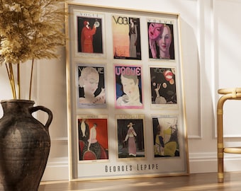 Vogue Magazine Collage by Georges Lepape: 1920s Vintage Art Deco Fashion Wall Art