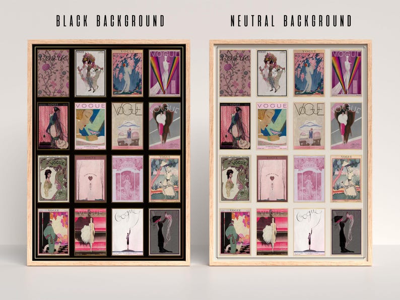 Pink Theme Vintage Vogue Magazine Cover Art Collage:1900s-1920s Art Deco Canvas or Print bild 2