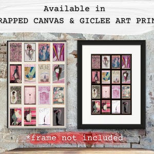 Pink Theme Vintage Vogue Magazine Cover Art Collage:1900s-1920s Art Deco Canvas or Print bild 3