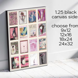 Pink Theme Vintage Vogue Magazine Cover Art Collage:1900s-1920s Art Deco Canvas or Print bild 8