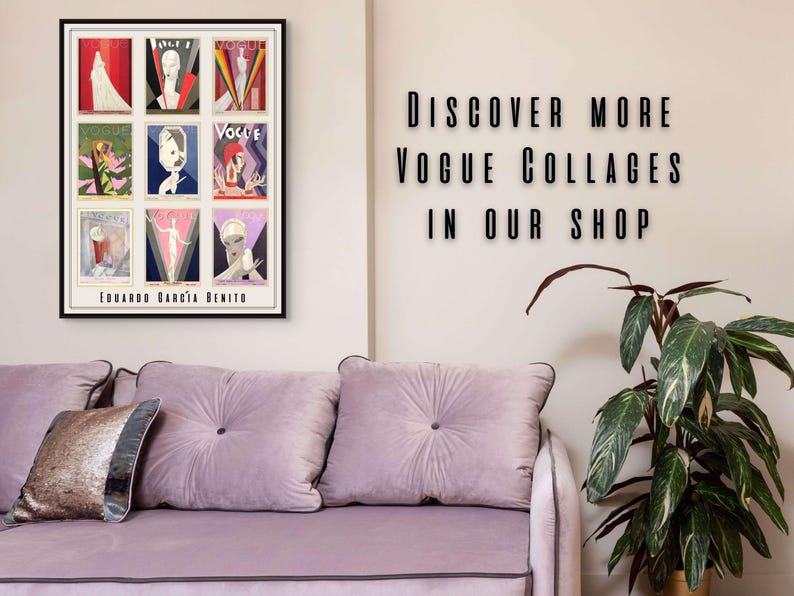 Pink Theme Vintage Vogue Magazine Cover Art Collage:1900s-1920s Art Deco Canvas or Print bild 11