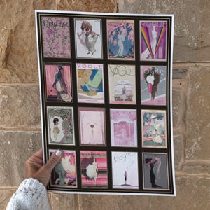 Pink Theme Vintage Vogue Magazine Cover Art Collage:1900s-1920s Art Deco Canvas or Print bild 5