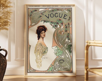Vogue Magazine Cover Art Print/ Victorian Woman in Gown by George