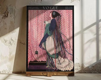 Vogue April 1915 Vintage Cover: Art Deco Fashion Illustration Print or Canvas