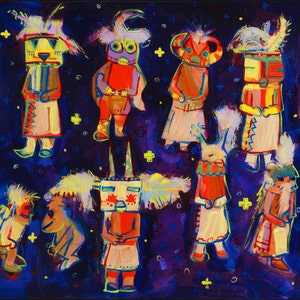 Grandfathers, Print from an Original Oil Painting, Southwest Art, New Mexico Painting, Fine Art Prints, Wall Art, New Mexico Decor