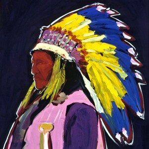 Classic Chief, Original Oil Painting, New Mexico Painting, Southwest Art, Indians, Fine Art Prints, Wall Art, New Mexico Decor, Fine Art