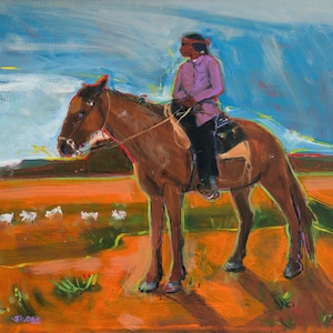 The Shepherd, Print from an Original Oil Painting by Andrew Shows, New Mexico Painting, SW Art, Fine Art Prints, New Mexico Decor, Wall Art