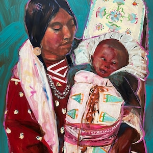 Blue Boy, An Original Oil Painting by Andrew Shows, New Mexico Painting, Southwest Art, Wall Art, NM Decor, Native Americans, Santa Fe Art