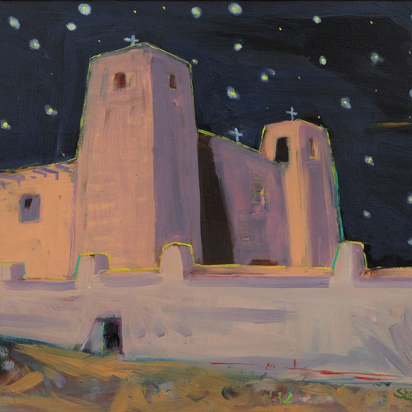 Starry, Starry Night, Print from an Original Oil Painting by Andrew Shows, New Mexico Painting, SW Art, Fine Art Prints, New Mexico Decor