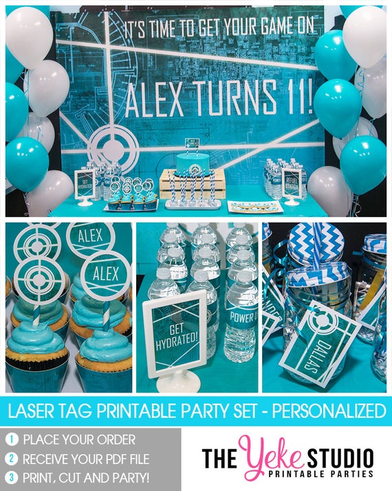 Laser Tag Printable Party Laser Tag Party Decorations | Etsy