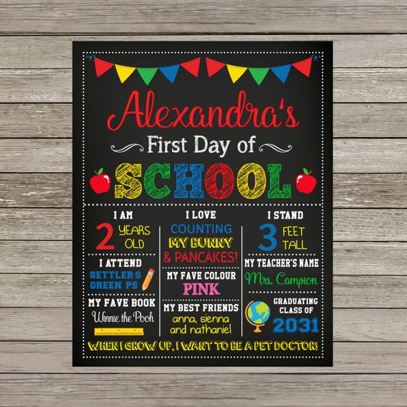 First Day of School Milestone Chalkboards