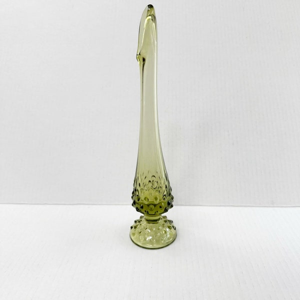 Fenton Hobnail Bud Swung Vase Colonial Green