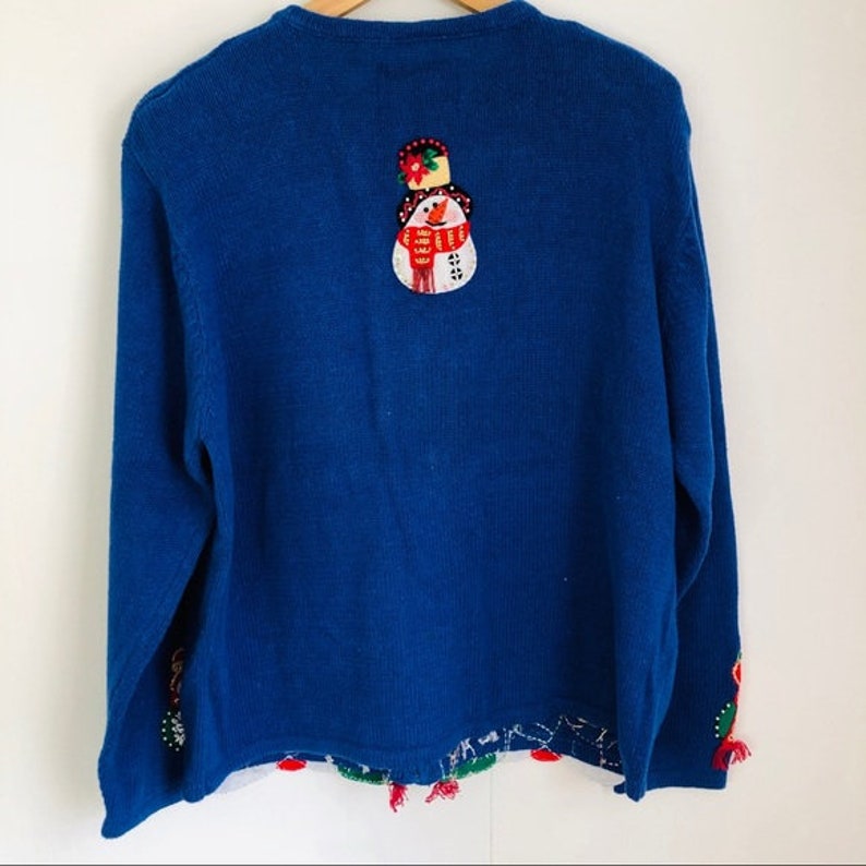 Vintage Christmas Sweater Heirloom Collectible M snowman Christmas sweater