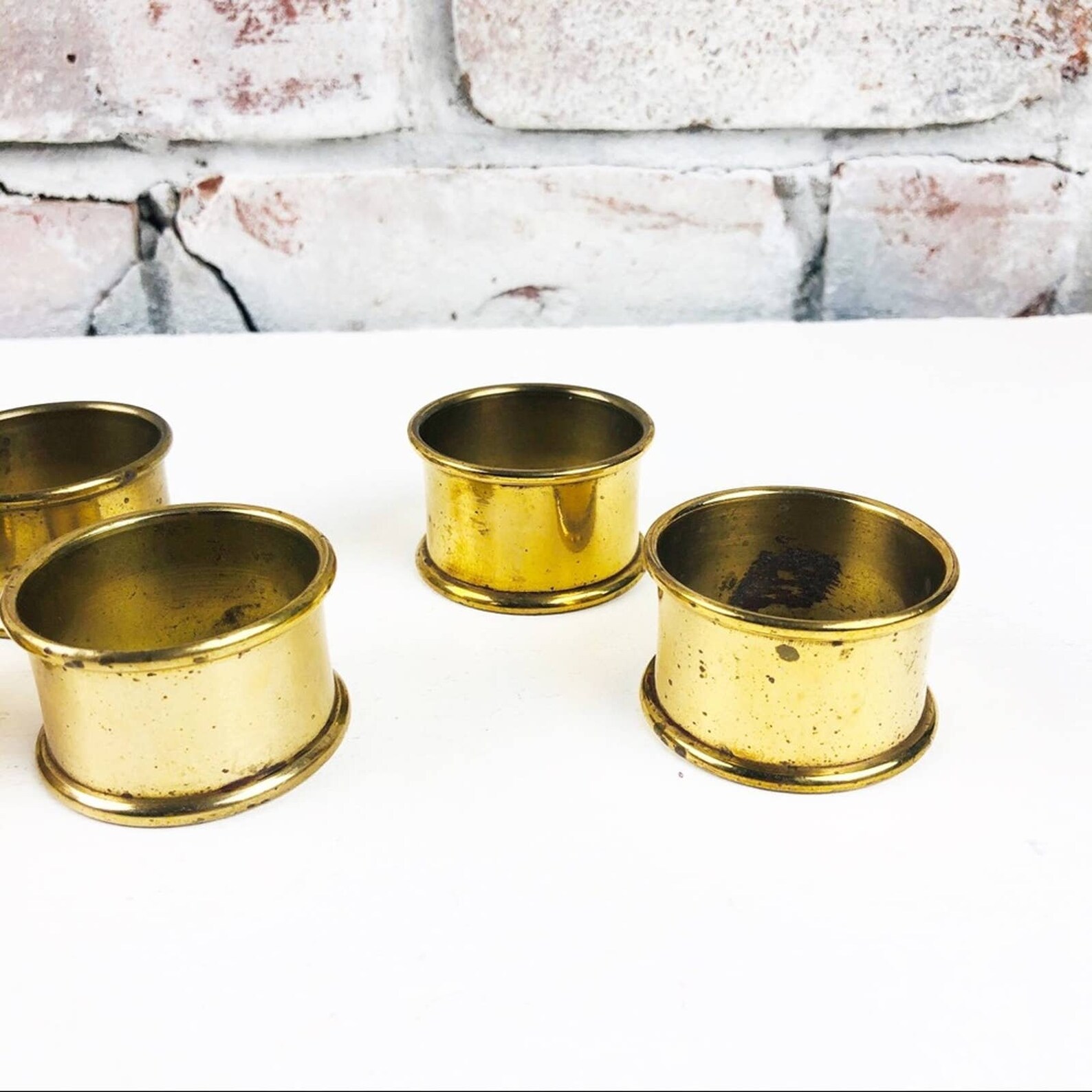 Set of 8 Vintage Brass Napkin Holder Rings Etsy