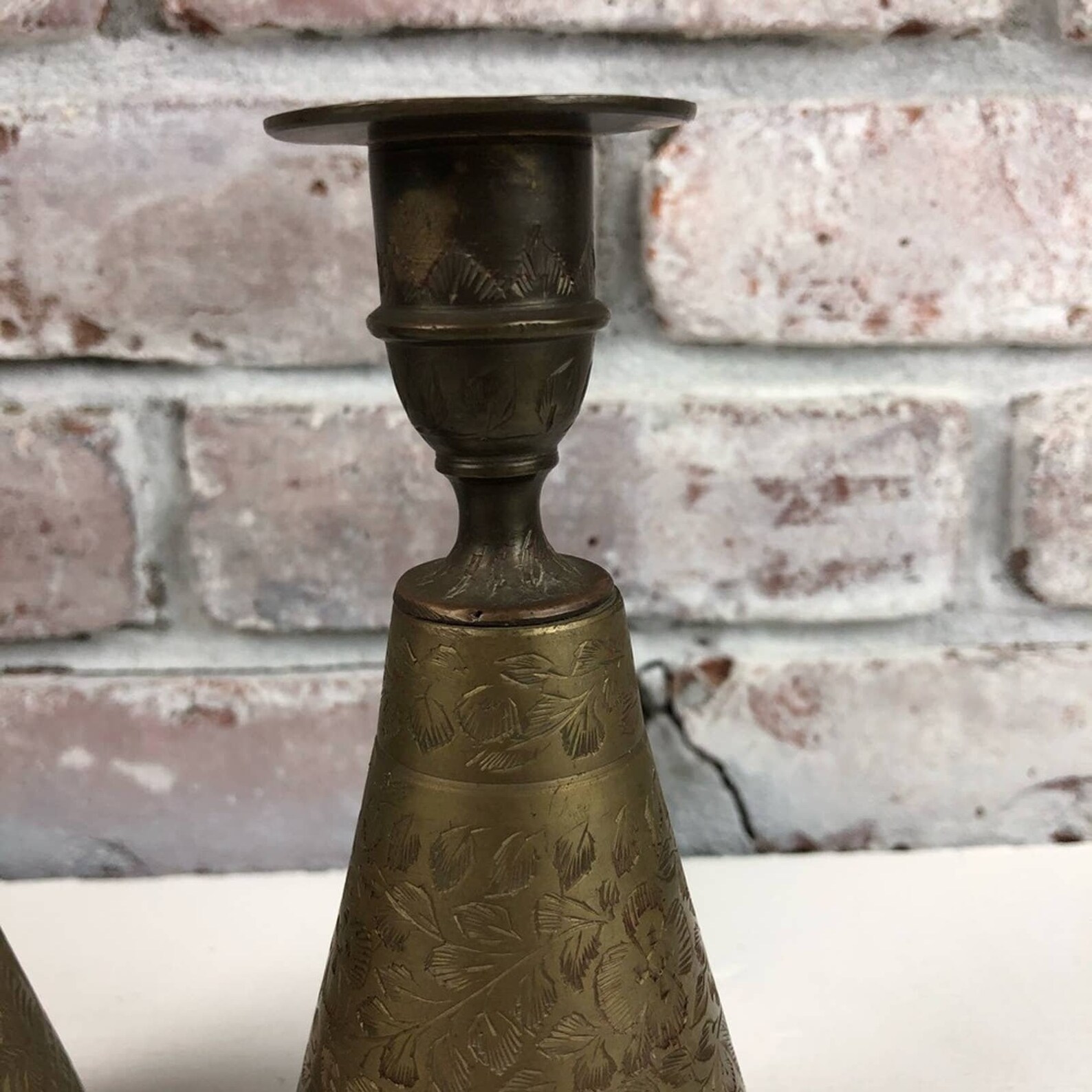 Etched brass candle holder bells Etsy