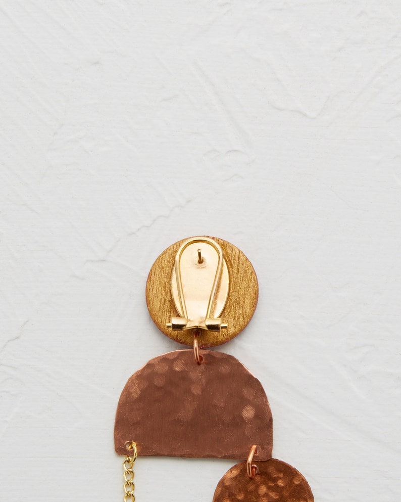 Blush Square and Copper Earrings