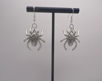 Silver Spider dangle earrings