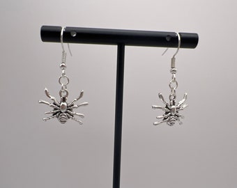 Silver Spider dangle earrings