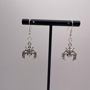Silver Bat dangle earrings