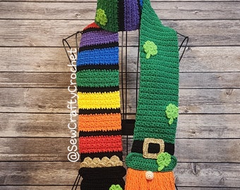 St. Patrick's Day Rainbow Gnome/Leprechaun Scarf