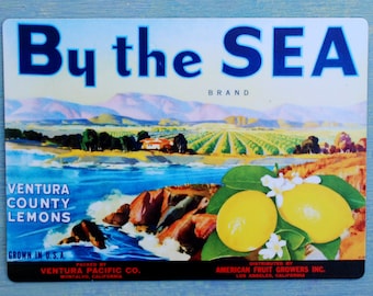 Vintage 1930s Lemon Crate Label Magnet: Ventura County Citrus Art