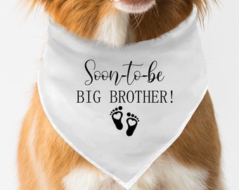 Pregnancy Announcement Dog Bandana, Soon To be Big Brother Dog Bandana, New Baby Announcement Gift for Pets, Birth Announcement Dog Bandana