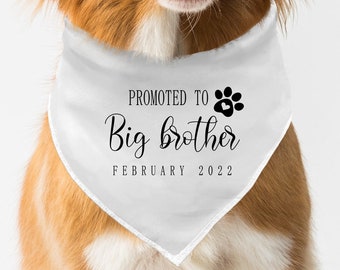 Promoted To Big Brother Dog Bandana, Pregnancy Announcement Dog Bandana,