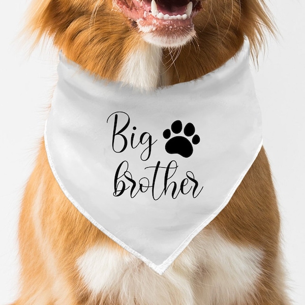 Big Brother Dog Bandana, Baby Announcement Dog Bandana, Pregnancy Announcement, Photoshoot Dog  Bandana, Tie-On Dog Bandana, Dog Sibling.