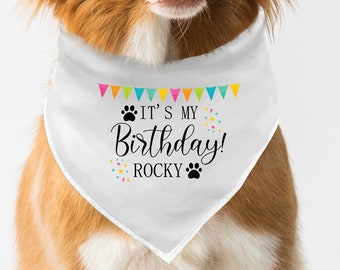 It’s My Birthday Dog Bandana, Custom Name Pet Bandana, 1st Birthday Dog Bandana, Dog Birthday Party, Tie-On Dog Bandana, Cat Birthday. .