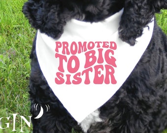 Promoted To Big Sister Dog Bandana, Pregnancy Announcement Dog Bandana, Custom Date Dog Bandana, Baby Announcement, Baby Announcement Pets.