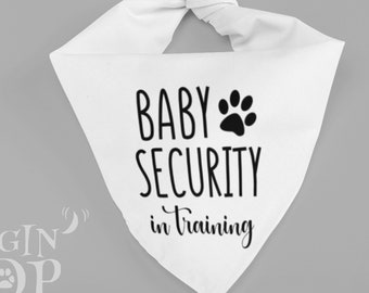 Baby Security In Training Dog Bandana, Pregnancy Announcement Dog Bandana, Mom's Pregnant Dog Bandana, Birth Announcement Dog Bandana.