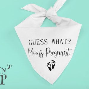 Pregnancy Announcement Dog Bandana, Guess What Moms Pregnant Dog Bandana, Baby Announcement, Pregnancy Reveal Dog Bandana, Baby Shower Party