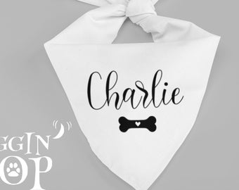Personalized Dog Bandana: Custom Name, USA Made