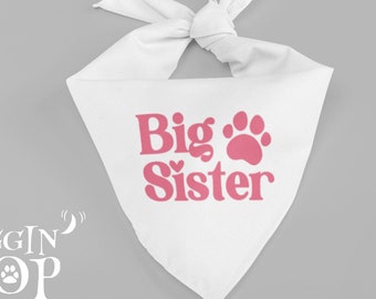 Big Sister Dog Bandana, Baby Announcement Dog Bandana, Pregnancy Announcement, Photoshoot Dog Bandana, Tie-On Dog Bandana, Dog Sibling.