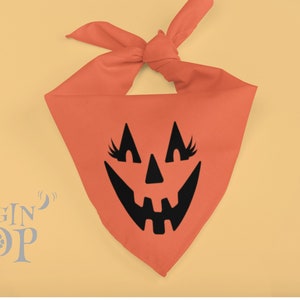 Halloween Dog Bandana, Jack O Lantern Dog Bandana, Pumpkin Dog Bandana, Tie On Dog Bandana, Triangle Dog Bandana, Fall Dog Bandana.