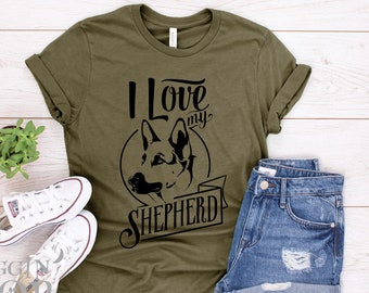 I Love My Shepherd Shirt, Dog Lovers Shirts, Dog Dad Shirt, Funny Dog Shirt, Dog Tee, Rescue Dog Mom Shirt, Unisex Soft style Shirt.