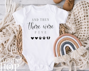 And Then There Were Five Baby Bodysuit - Pregnancy Announcement - Newborn Baby Gift - Cute Baby Reveal Infant Bodysuit