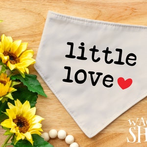 Valentines Day Dog Bandanas, Little Love Dog Bandana, Cute Pet Scarf, Funny Valentines Gift For Dog Or Cat Owner.