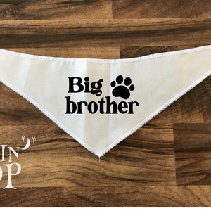 Big Brother Dog Bandana, Little Brother Baby Bodysuit, Tie-On Dog Bandana , Pregnancy Announcement, Baby News Dog Bandana, Photoshoot Gift. image 10