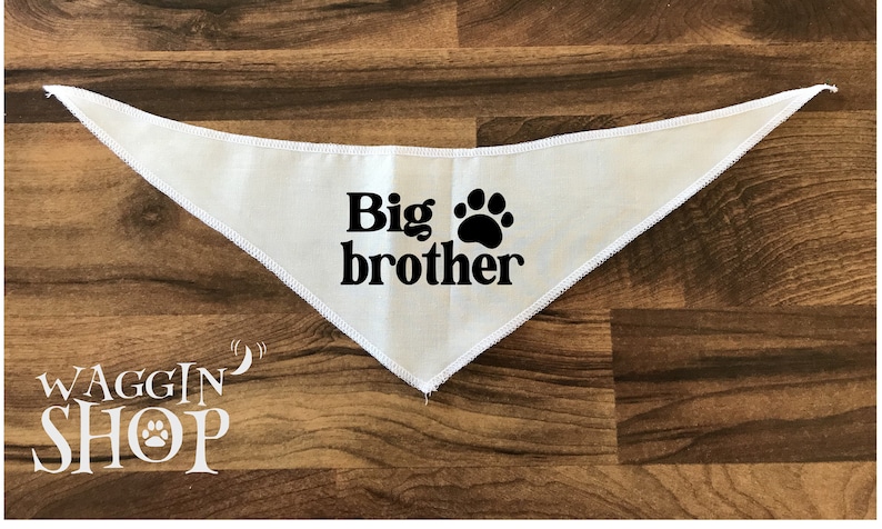 Big Brother Dog Bandana, Little Brother Baby Bodysuit, Tie-On Dog Bandana , Pregnancy Announcement, Baby News Dog Bandana, Photoshoot Gift. image 10