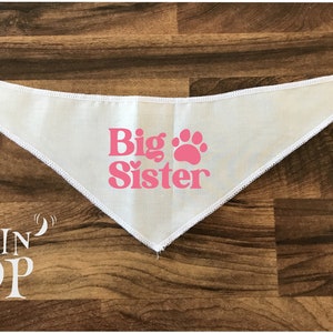 Big Brother Dog Bandana, Little Brother Baby Bodysuit, Tie-On Dog Bandana , Pregnancy Announcement, Baby News Dog Bandana, Photoshoot Gift. image 8