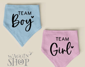 Team Boy Team Girl Dog Bandana, Pregnancy Announcement Dog Bandana, Baby News To Family, Baby Shower Dog Bandana Gift, Funny Dog Bandana.