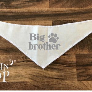 Big Brother Dog Bandana, Little Brother Baby Bodysuit, Tie-On Dog Bandana , Pregnancy Announcement, Baby News Dog Bandana, Photoshoot Gift. image 9